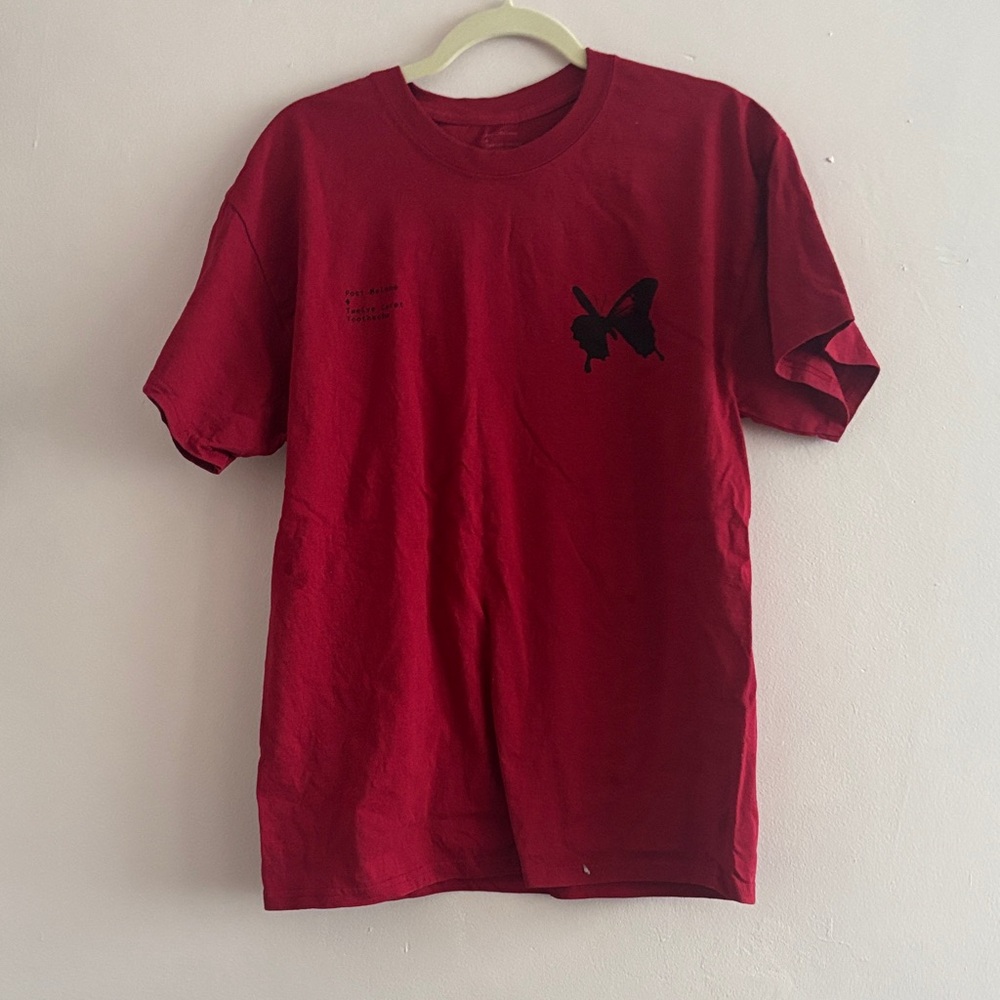 Butterfly Print Red T-Shirt